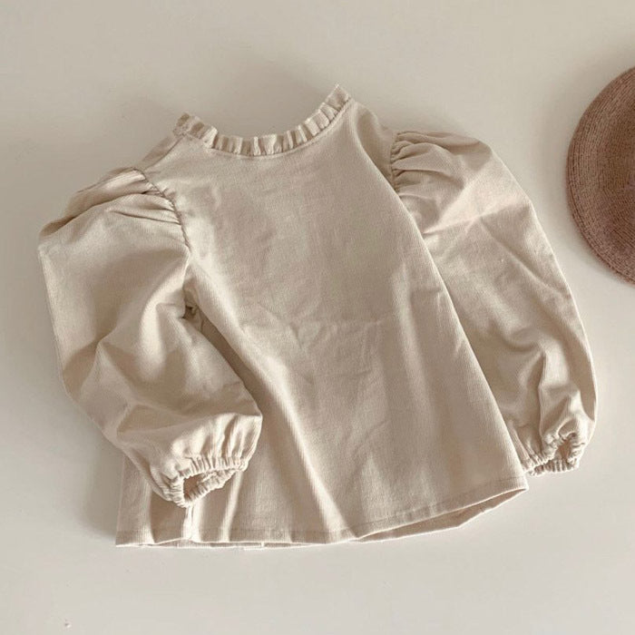 Baby Girl Lace-Collar Cotton Shirt