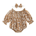 Baby Girl Floral Romper & Headscarf Set