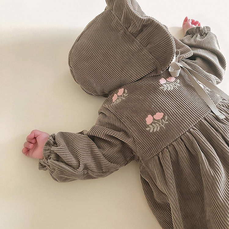 Baby Corduroy Embroidered Romper