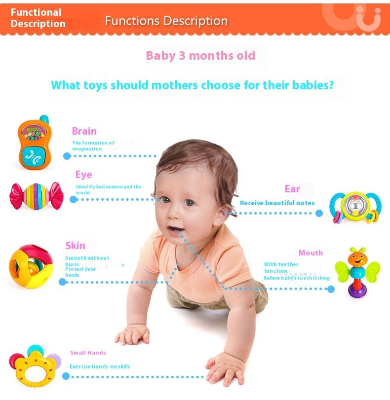 Baby Hand-Grasping Rattle Set (10-Piece)