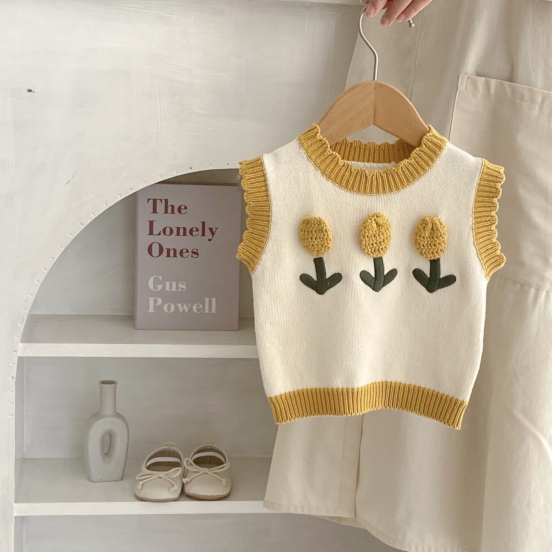 Baby Girl 3D Flower Knitted Top