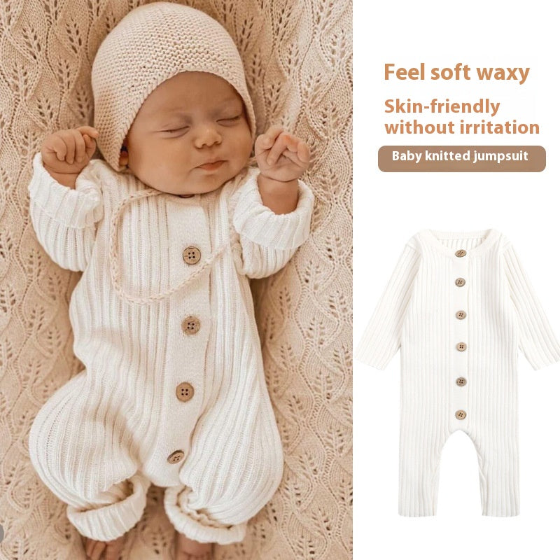 Baby Knitted Long-Sleeve Romper