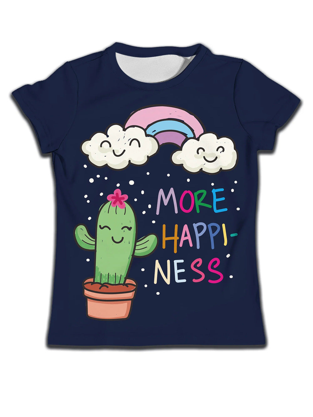 Boys' Cat-Print Casual Tee