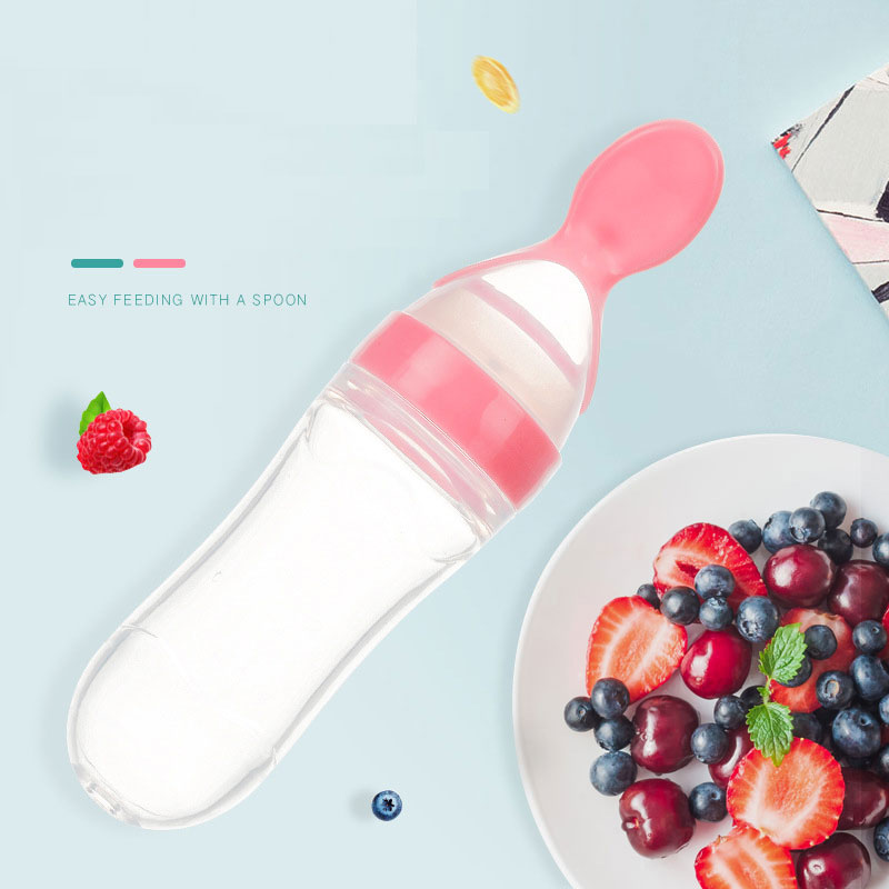 Silicone Squeeze Spoon Feeder Bottle