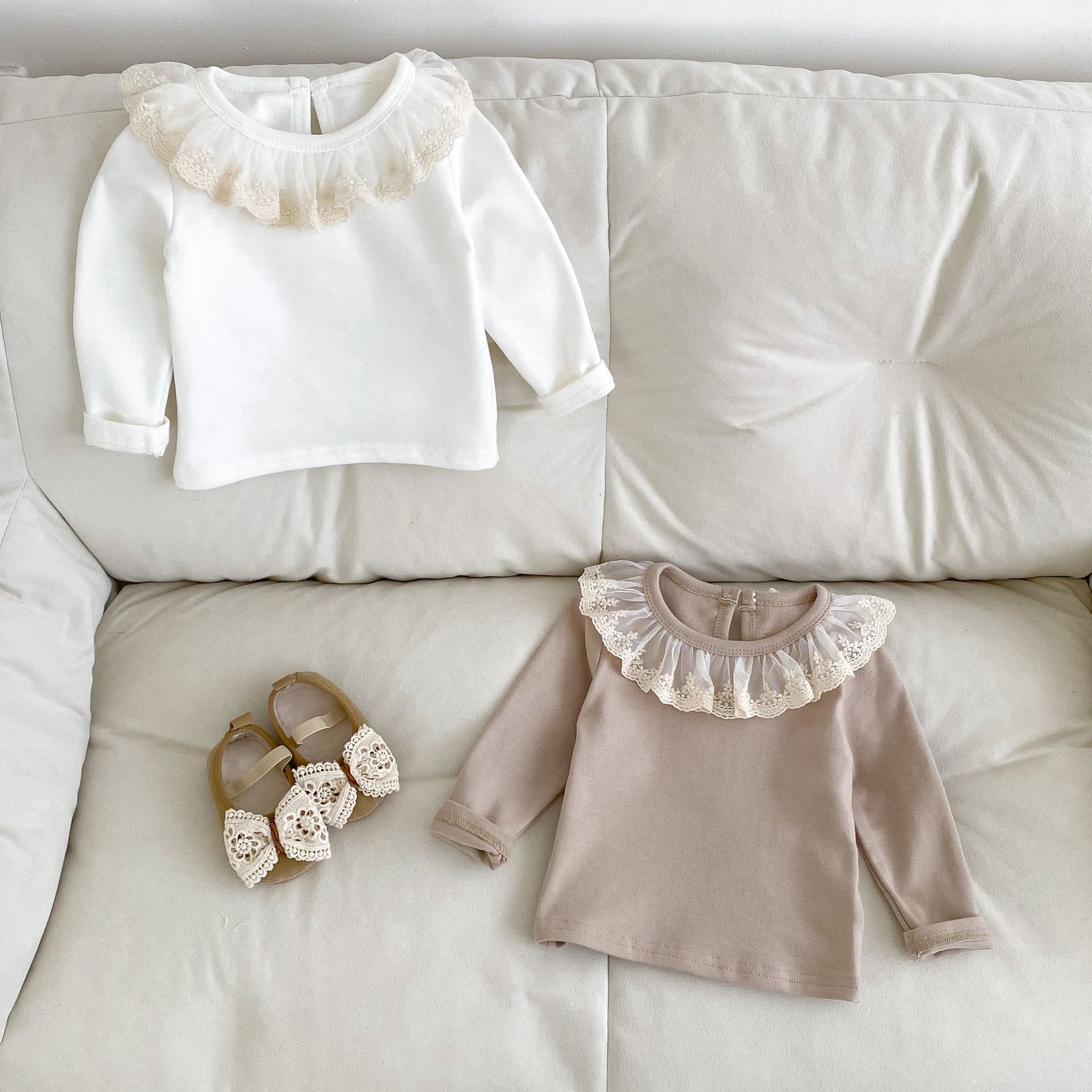Girls' Lace All-Match Base Top