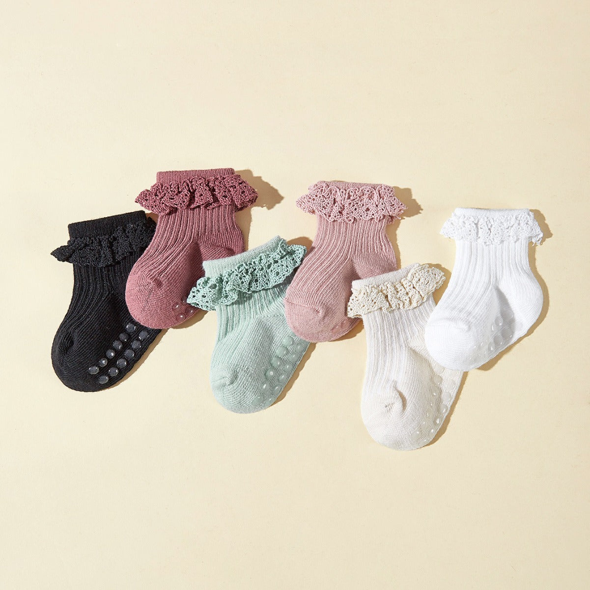 Baby Girl Lace Socks (6-Pack)