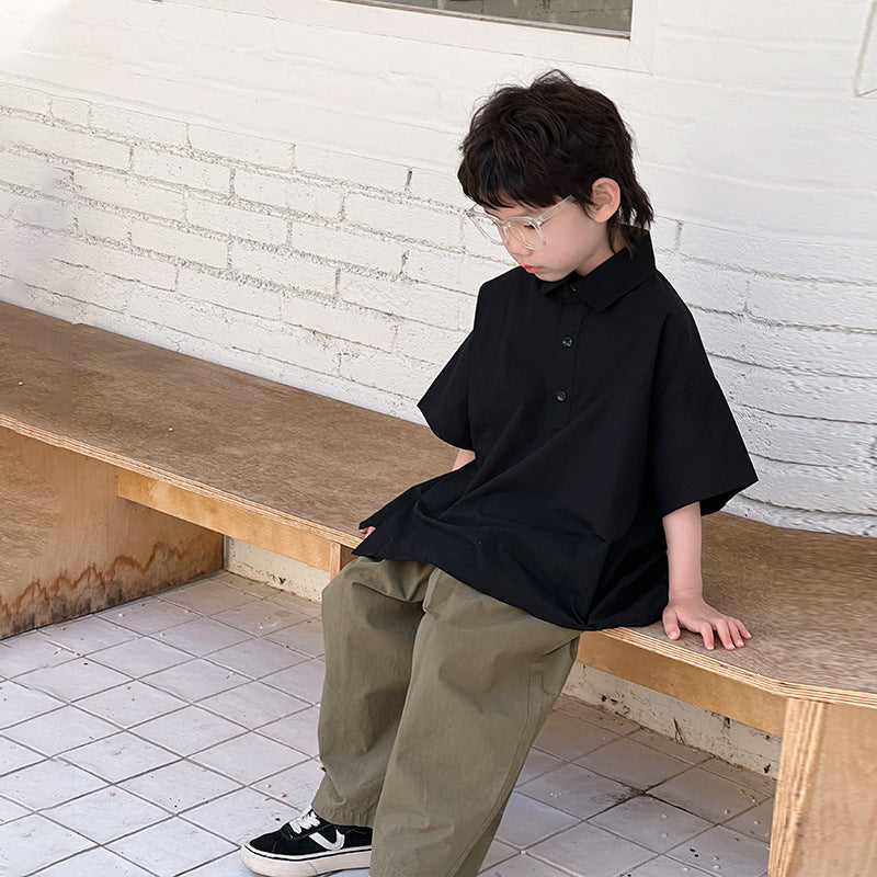 Boys' White Short-Sleeve Shirt