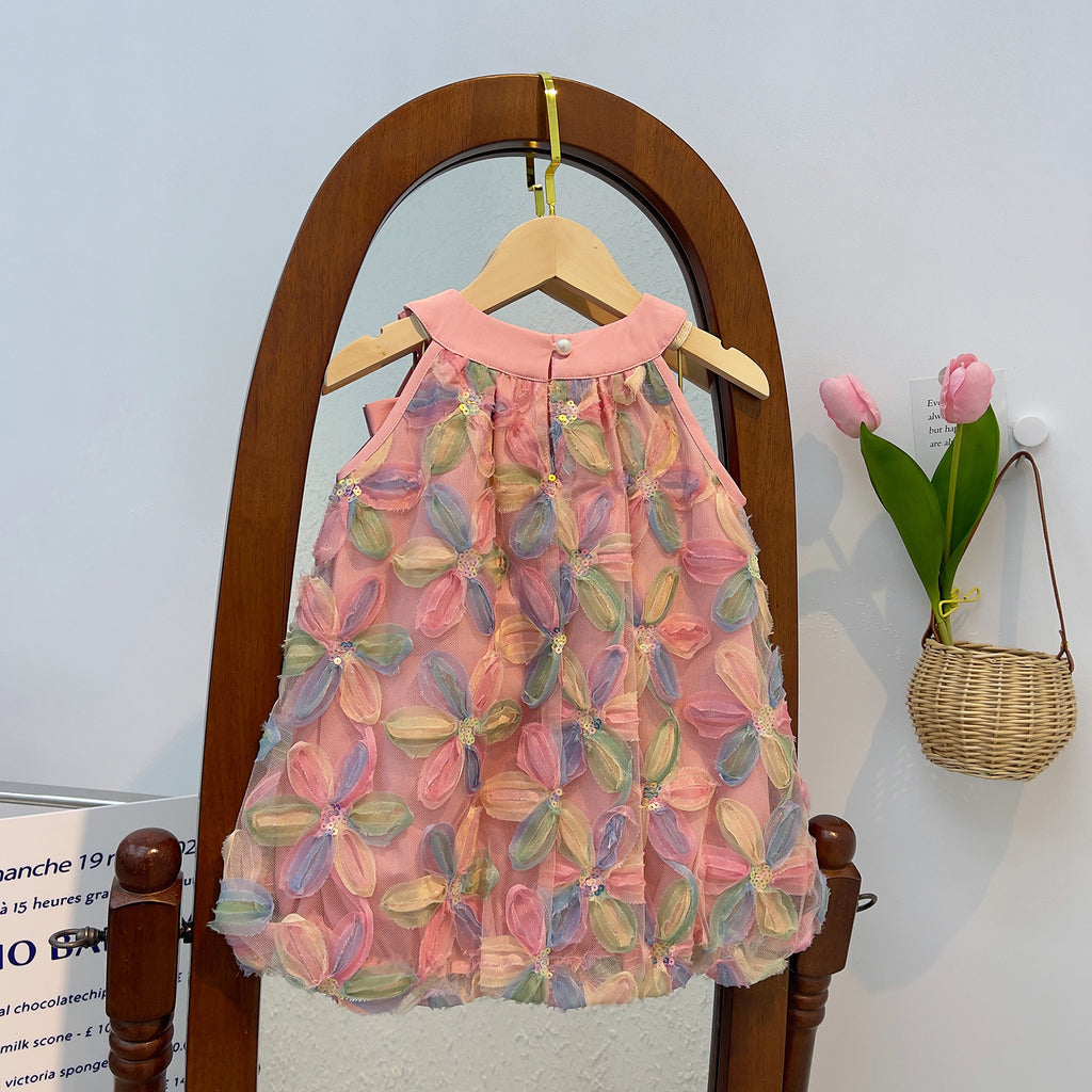 Girls' Flounced Princess Dress