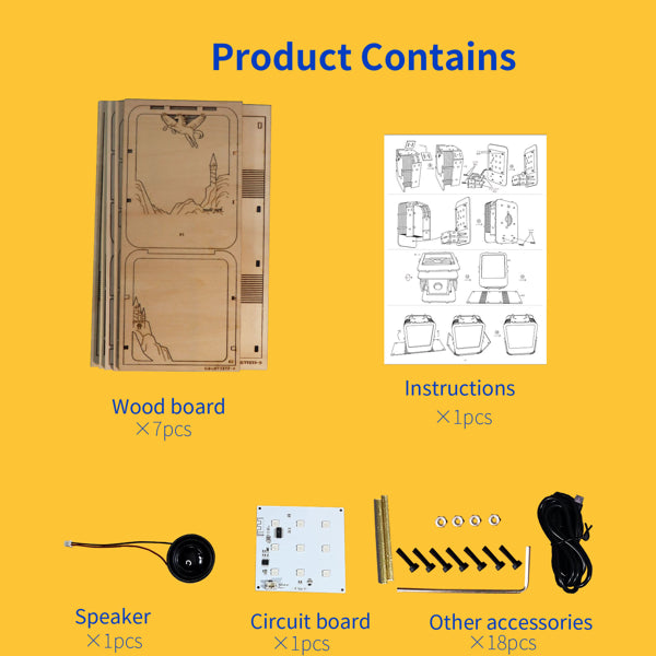 Music Park 3D Wooden Puzzles Castle Music Box Night Light DIY Crafts Model Kits Birthday And Christmas Gifts