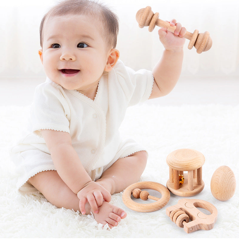 Wooden Bell Hand Rattle