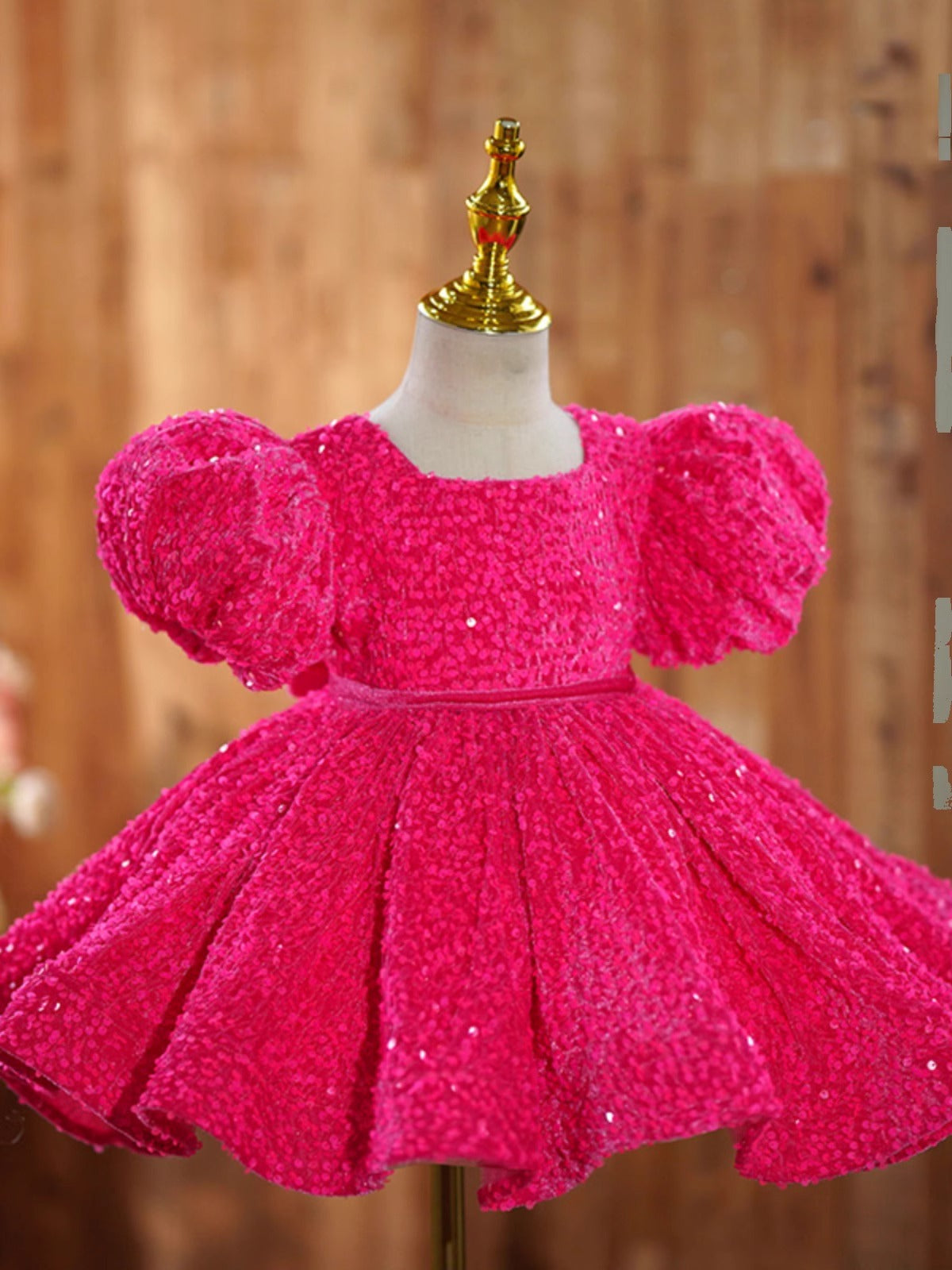 Girls' Rose Pink Flower Girl Dress