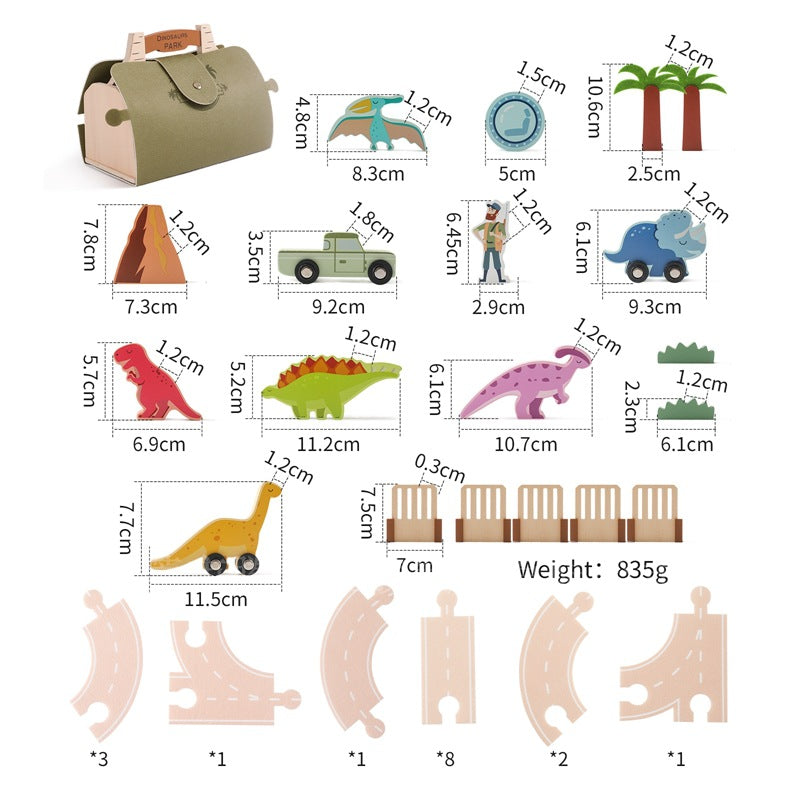 Wooden Dinosaur Shape Stacking Toy