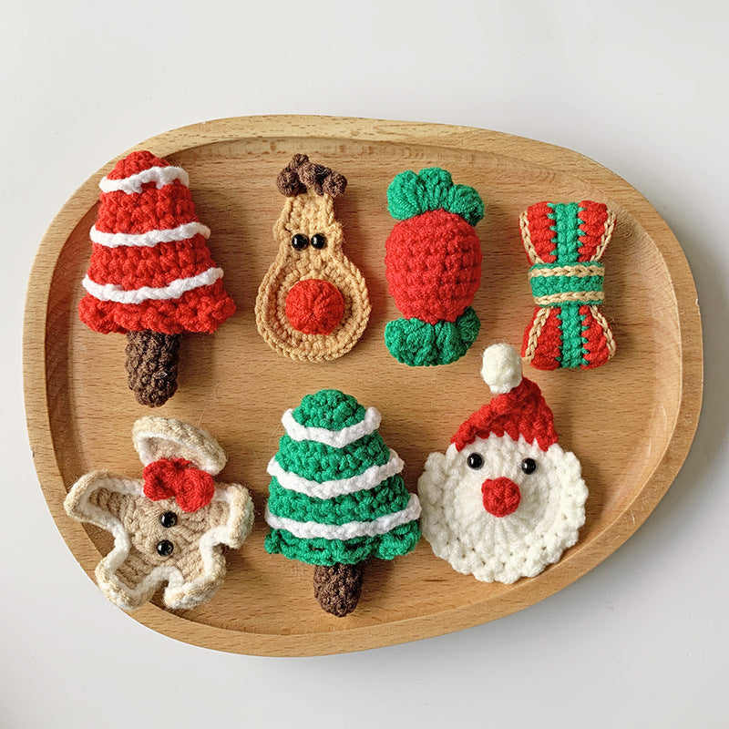 Crocheted Christmas Hair Clips