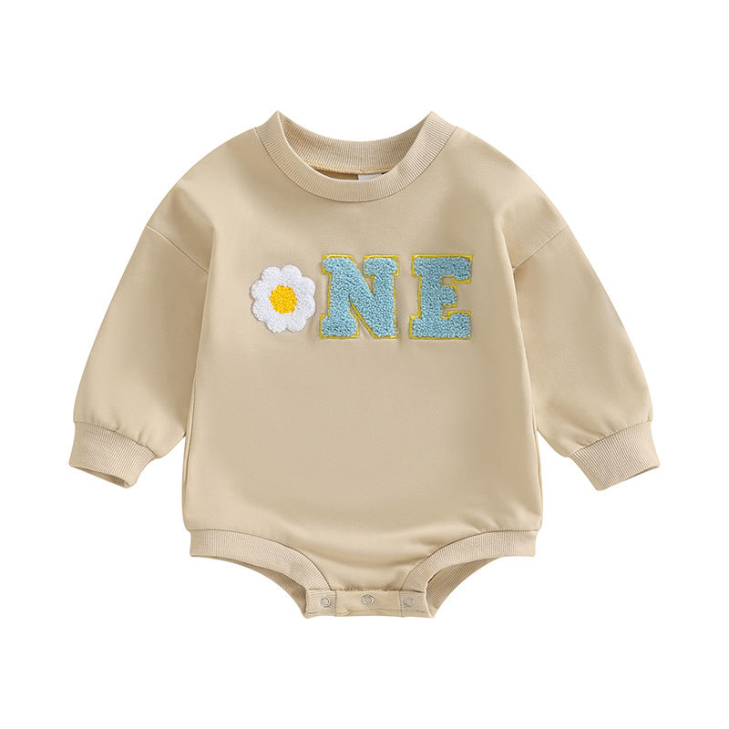 Baby Embroidered Long-Sleeve Romper