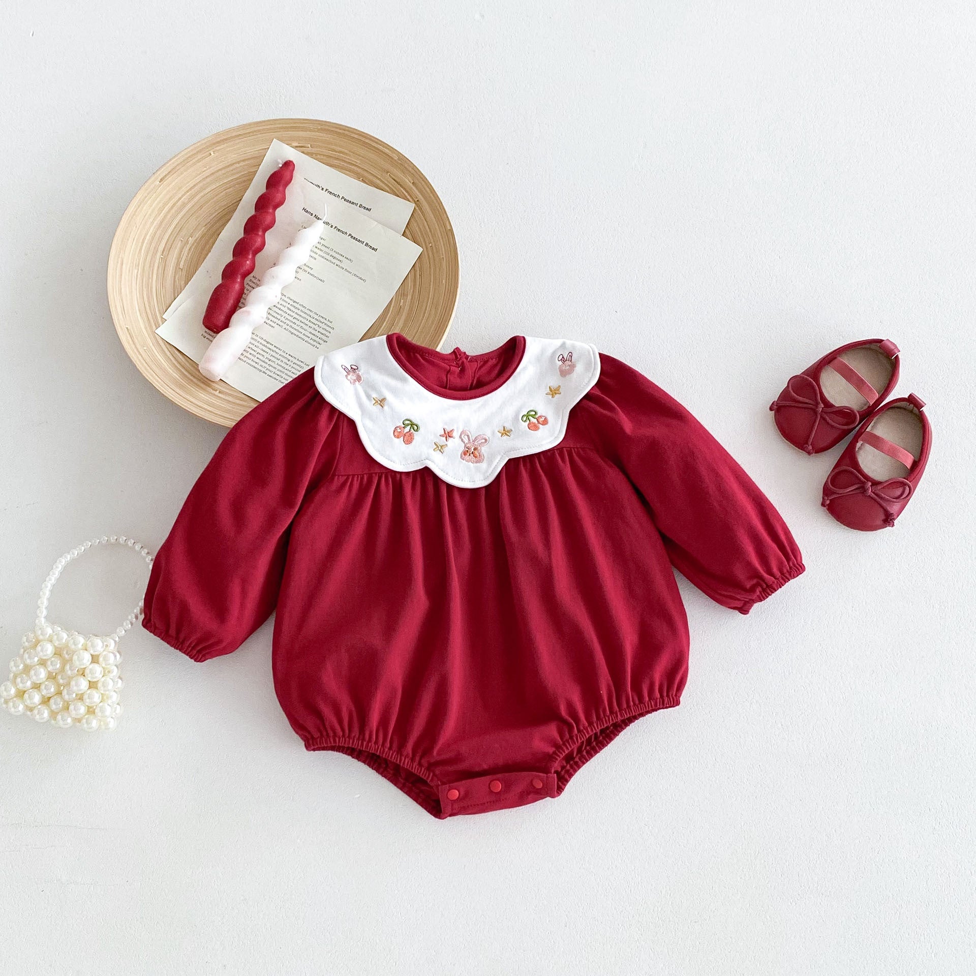 Baby Girl Festive Red Romper