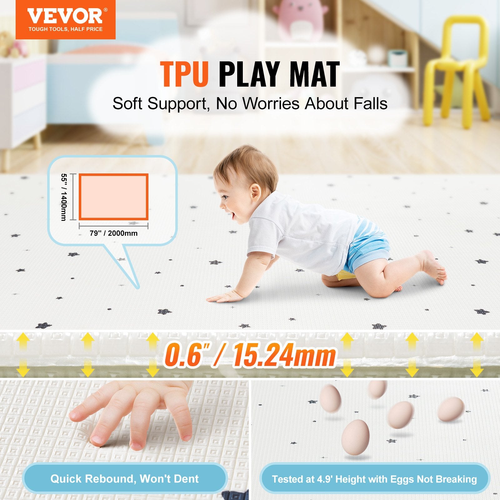 Reversible Waterproof Baby Play Mat