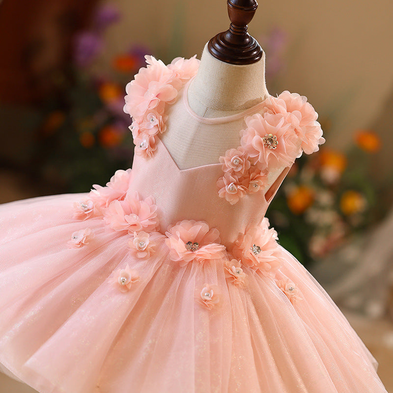 Girls' Pink High-End Princess Dress