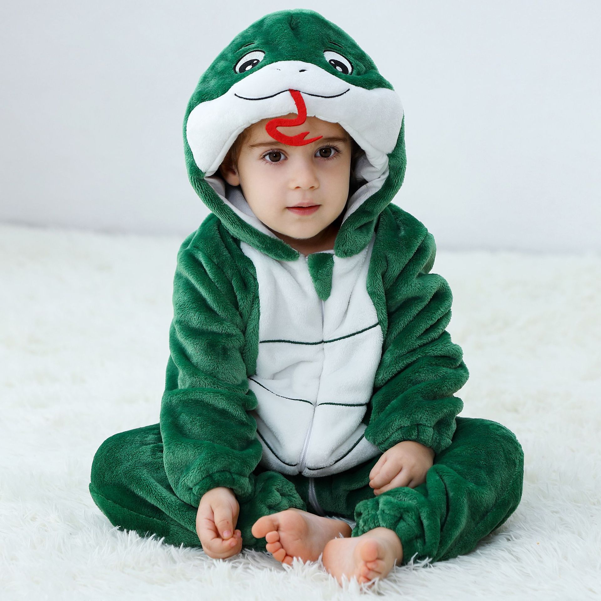 Kids' Flannel Animal Onesie