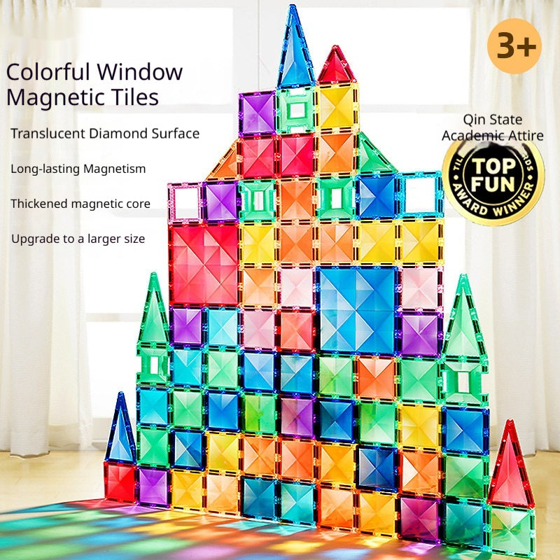 Magnetic Tiles & Pipe Track Set (100-Piece)