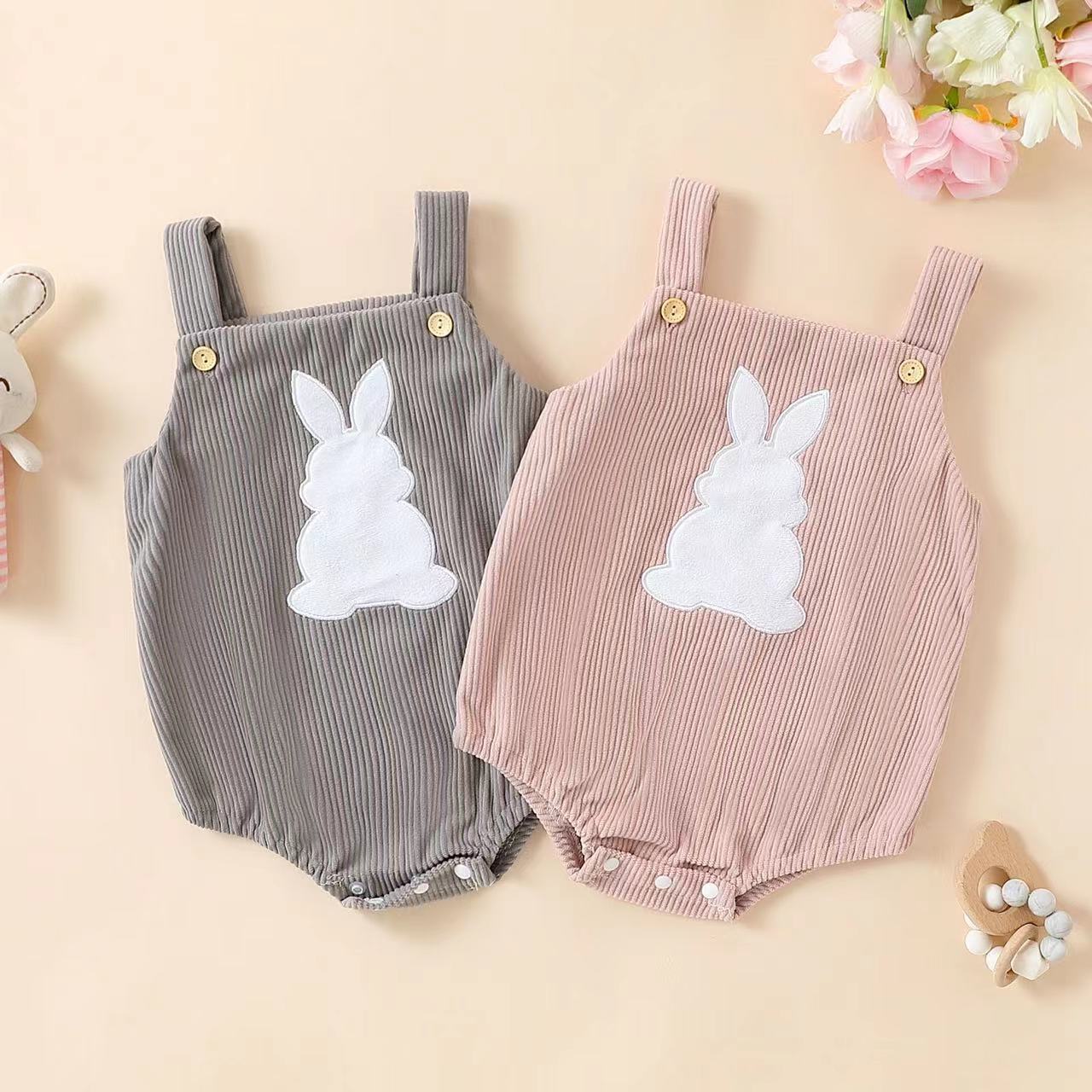 Baby Rabbit Embroidered Romper