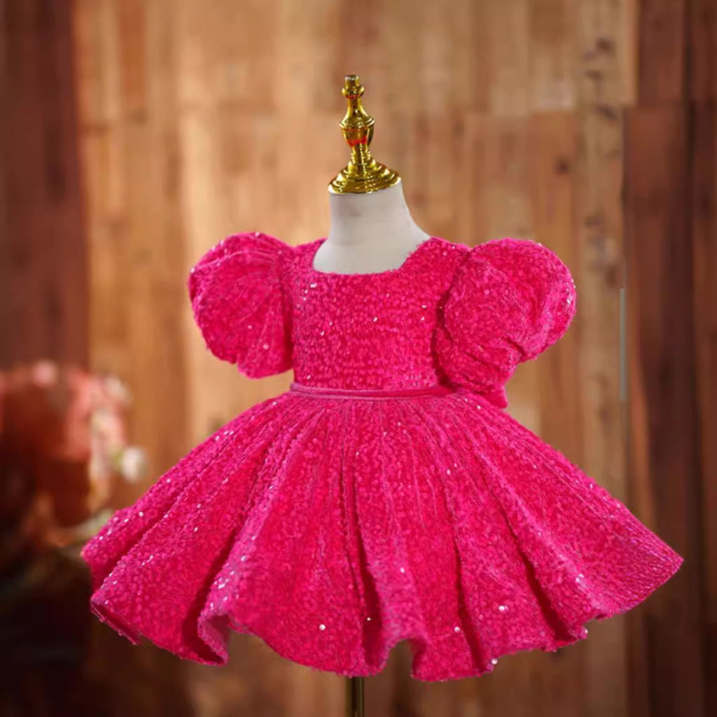 Girls' Rose Pink Flower Girl Dress
