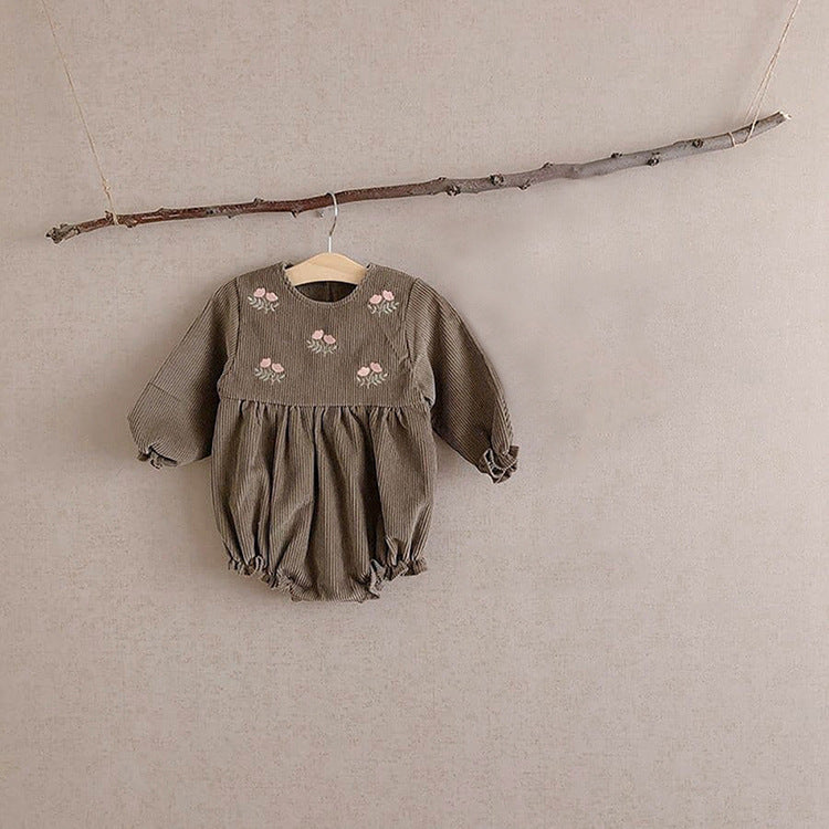 Baby Corduroy Embroidered Romper