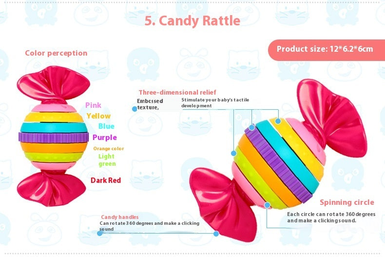 Baby Hand-Grasping Rattle Set (10-Piece)