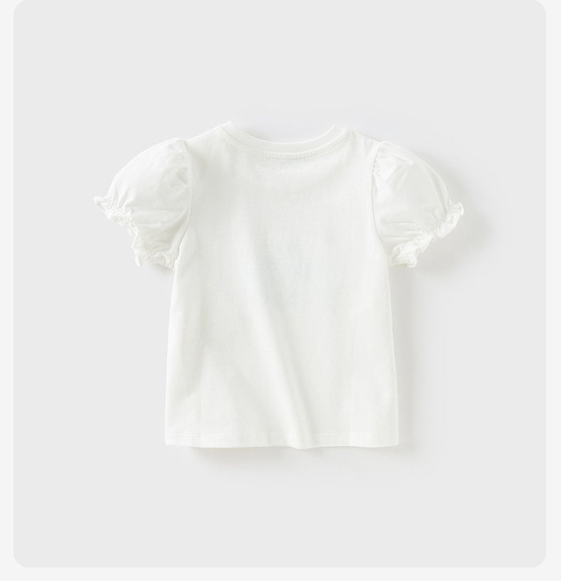 Girls' Pure Cotton Short-Sleeve Top