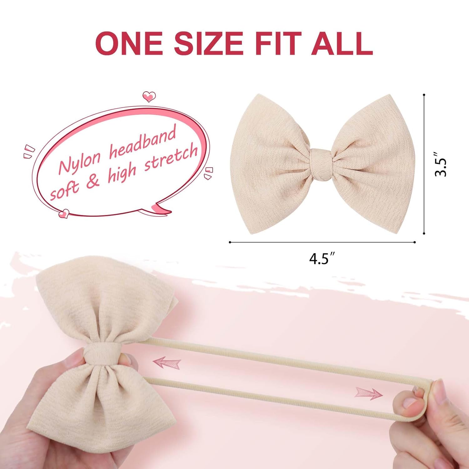 Baby Girl Nylon Bow Headbands