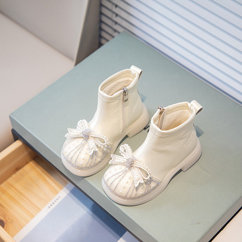 Kids' Rhinestone Soft-Sole Booties
