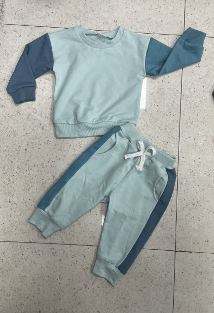 Color-Block Long-Sleeve Sweater & Trouser Set