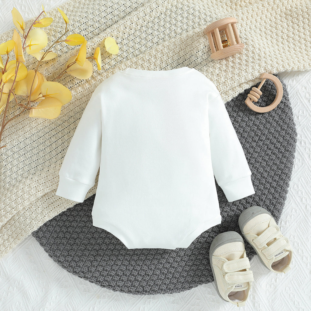 Baby Letter-Print Long-Sleeve Romper
