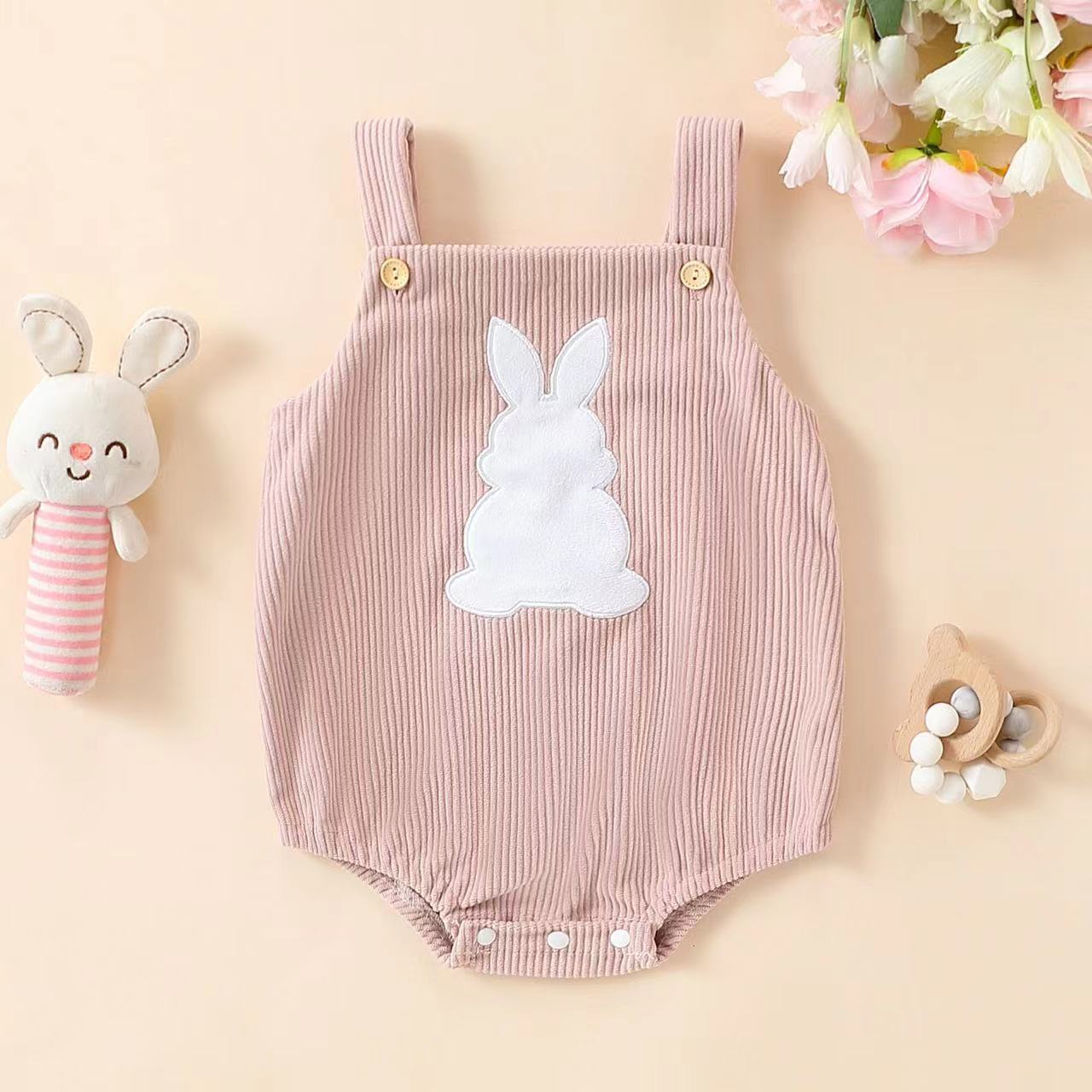 Baby Rabbit Embroidered Romper