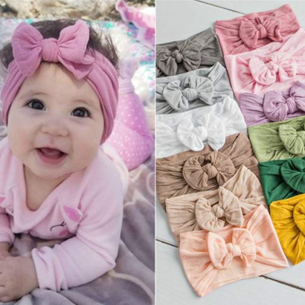 Baby Girl Knot Bow Headbands (22 Colors)