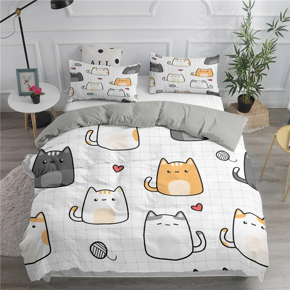 Kitten Cartoon Duvet Set