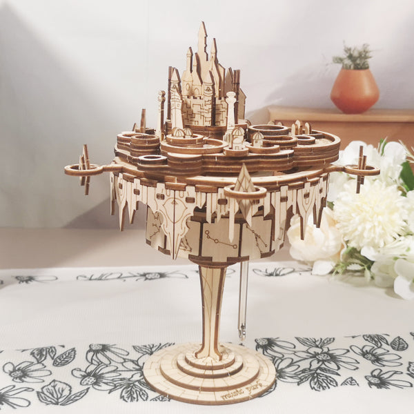 MUSIC PARK 3D Wooden Puzzles Music Box Kits You Are My Sunshine Castle Building Model DIY Crafts Birthday Gift For Women