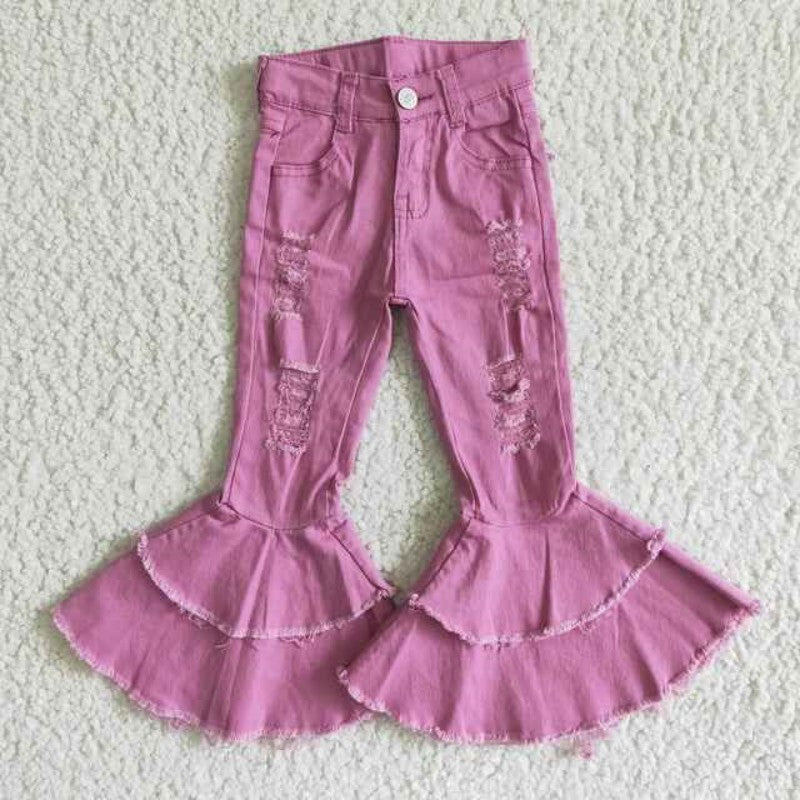 Girls' Ruffle Flare Denim Jeans