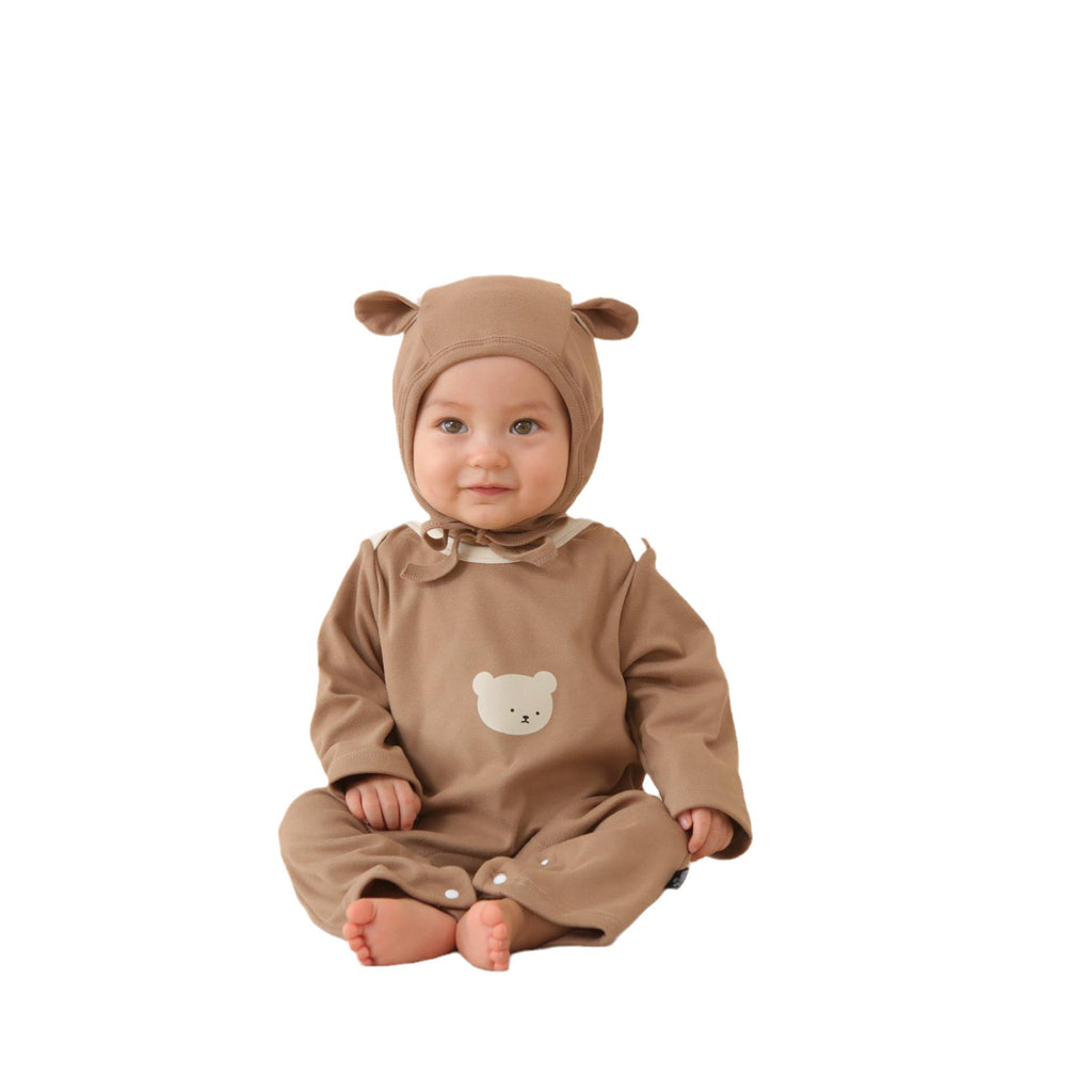 Children's Dralon Jumpsuit Hat Two-piece Set Infant Warm Rompers