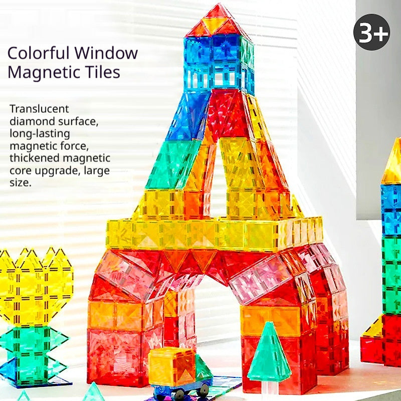 Magnetic Tiles & Pipe Track Set (100-Piece)