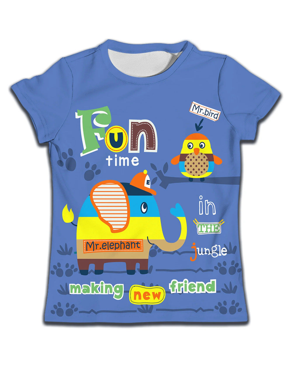 Boys' Cat-Print Casual Tee