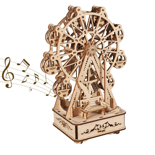 3D Wooden Puzzles Music Box Ferris Wheel DIY Crafts Handmade Model Kits For Women Birthday Gifts