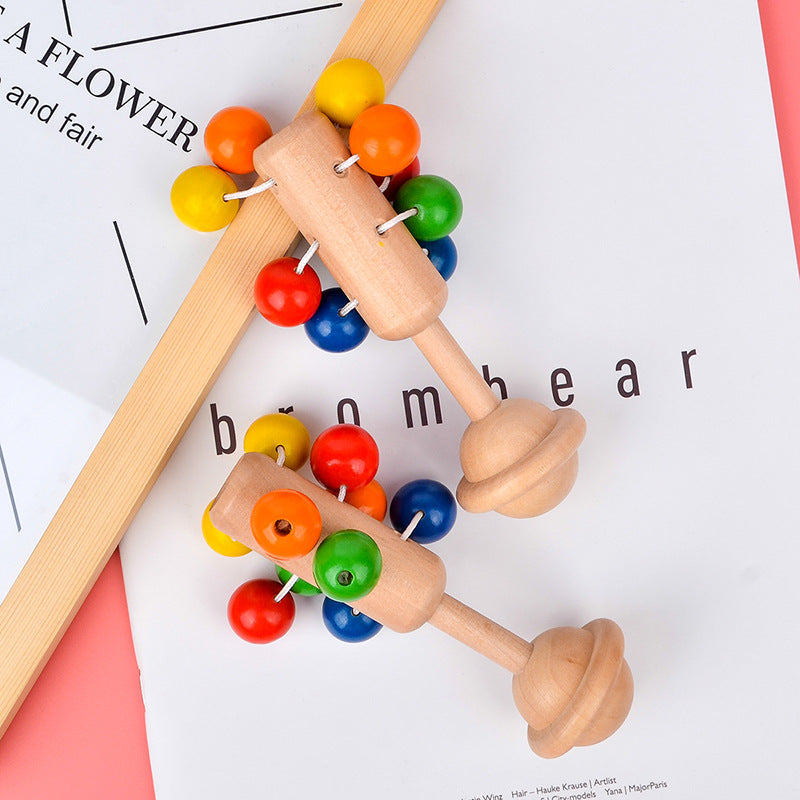 Wooden Rainbow Handbell Rattle