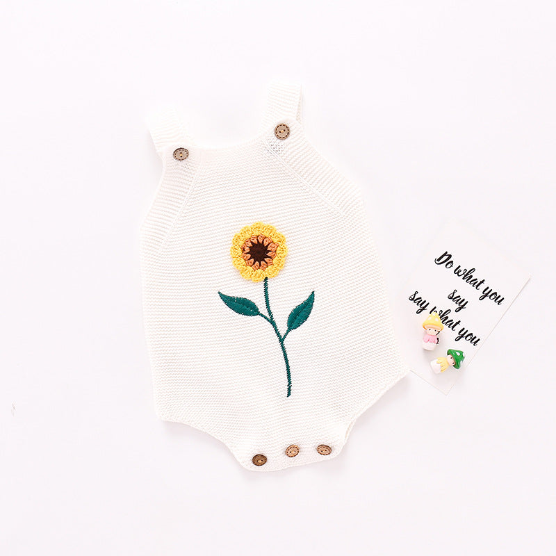 Baby Girl Sunflower Knitted Bodysuit