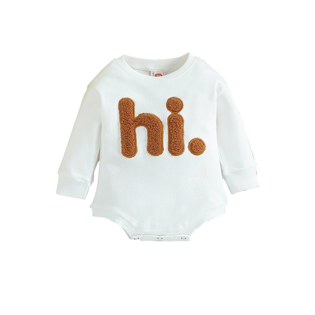 Baby Letter-Print Long-Sleeve Romper