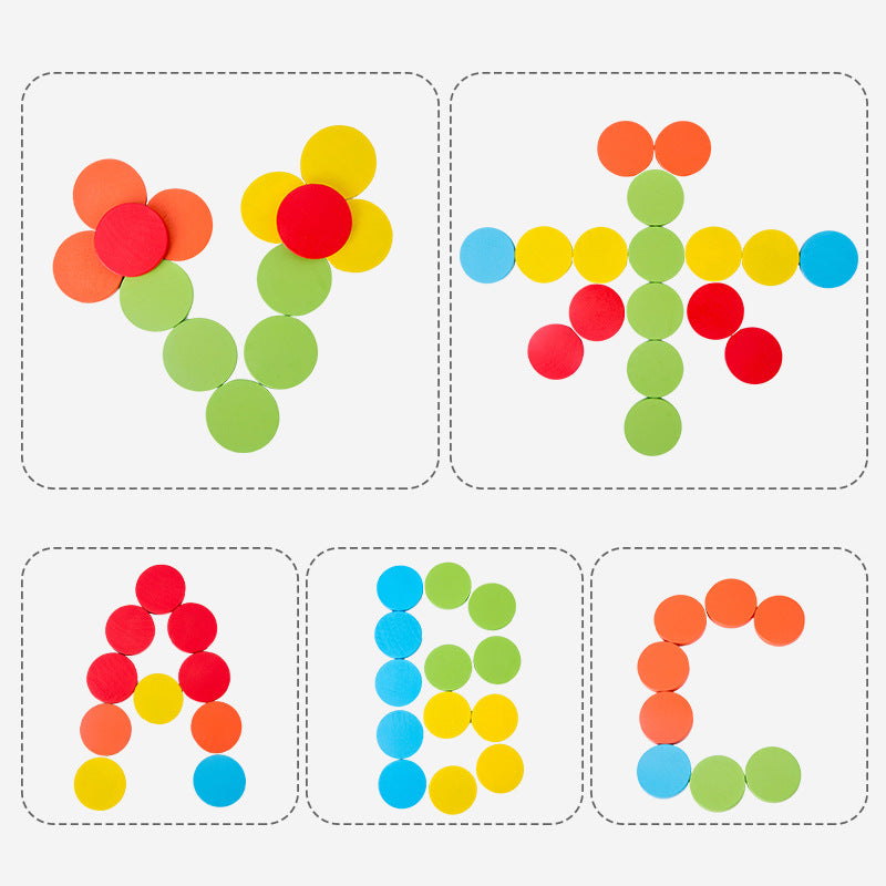 Wooden Color-Sorting Cup Game