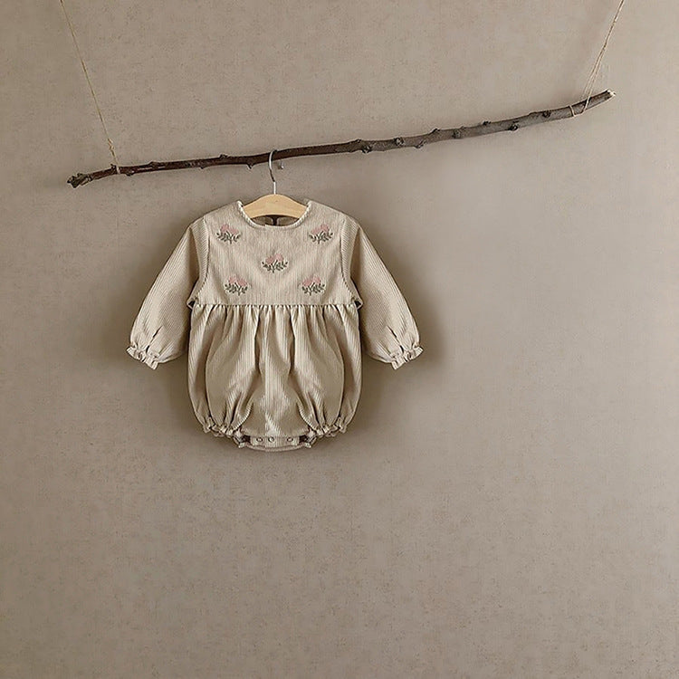Baby Corduroy Embroidered Romper