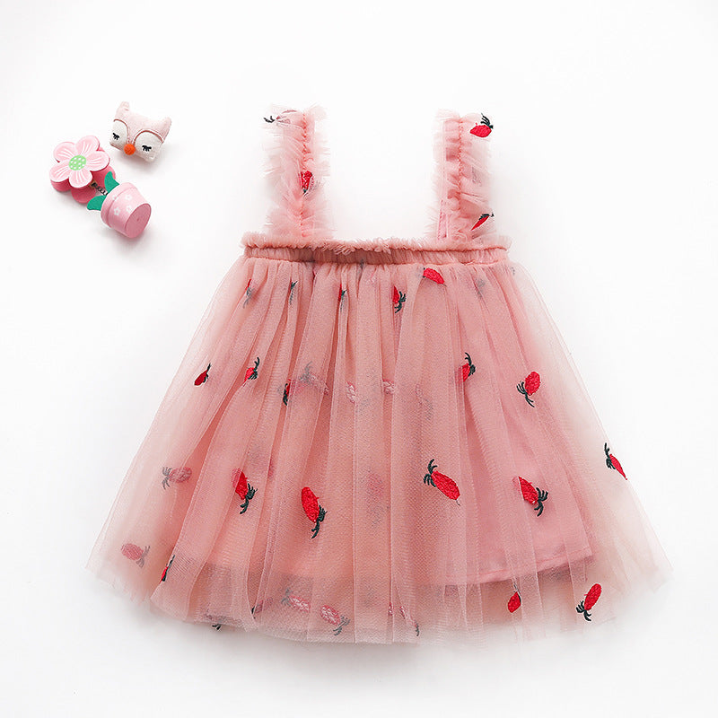 Girls' White Gauze Tutu Dress