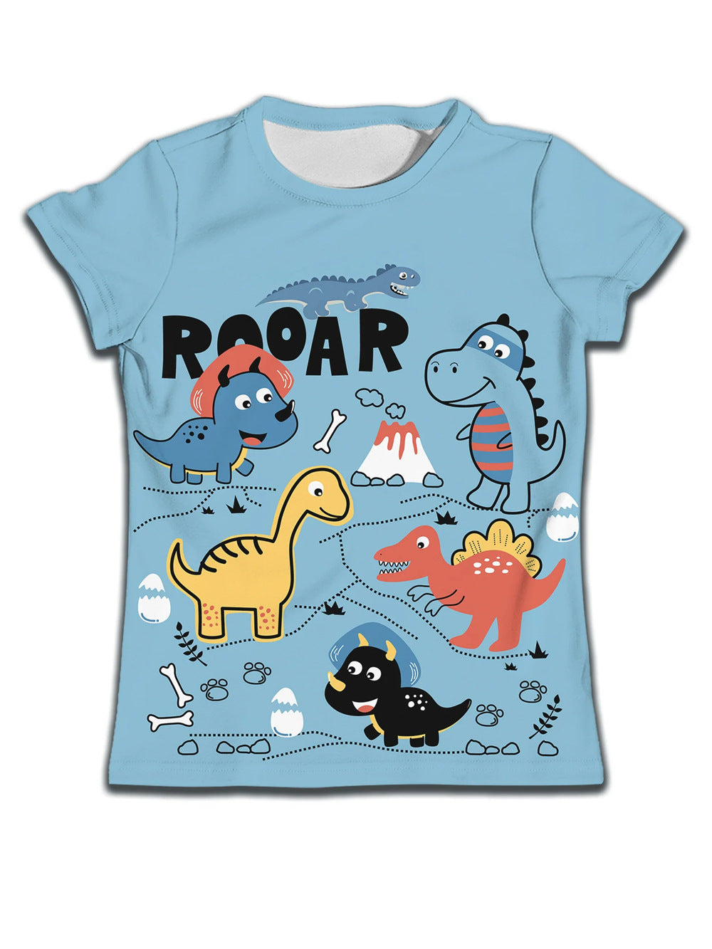 Boys' Cat-Print Casual Tee