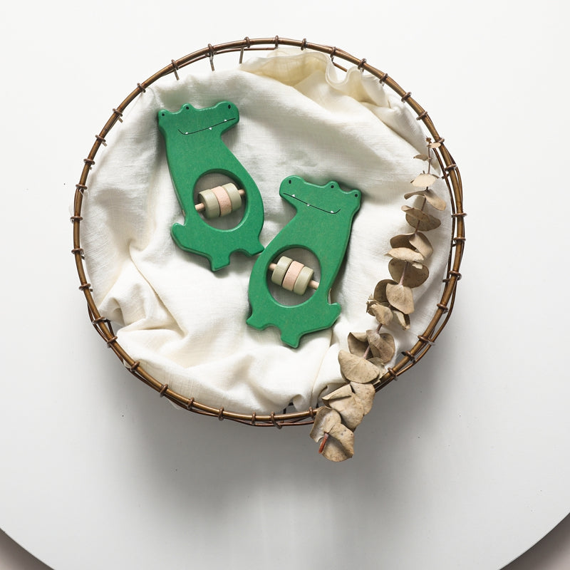 Wooden Crocodile Music Rattle