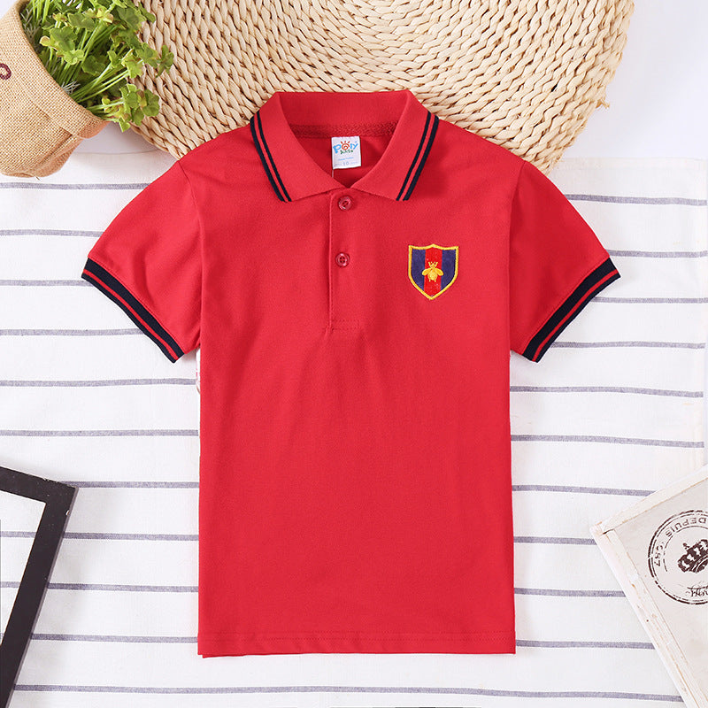 Boys' Lapel Short-Sleeve Top